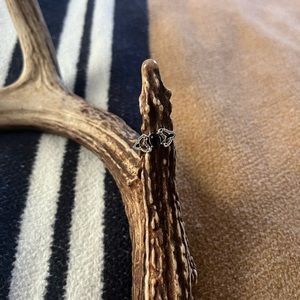 Silver ring with black gemstone